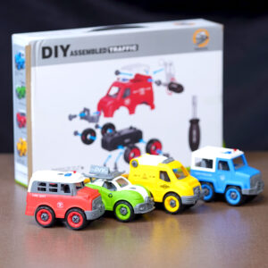DIY Assembled Traffic Car Set